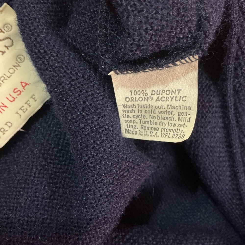 Jefflinks Lord Jeff Vintage 60’s 70’s  Men's Navy Cardigan - Picture 4 of 5